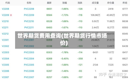世界期货费用查询(世界期货行情市场价)