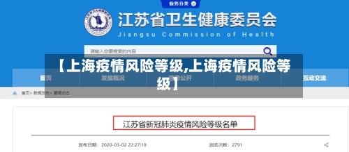 【上海疫情风险等级,上诲疫情风险等级】