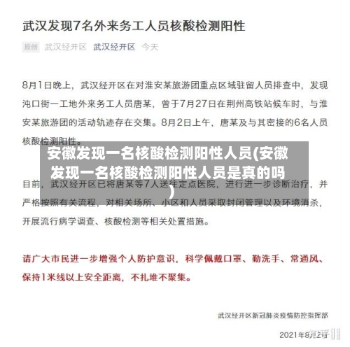 安徽发现一名核酸检测阳性人员(安徽发现一名核酸检测阳性人员是真的吗)-第3张图片