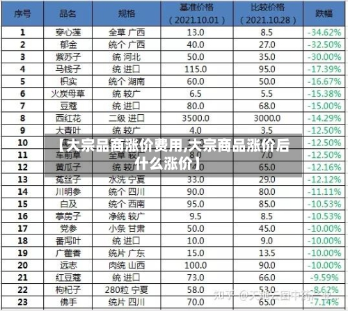 【大宗品商涨价费用,大宗商品涨价后什么涨价】