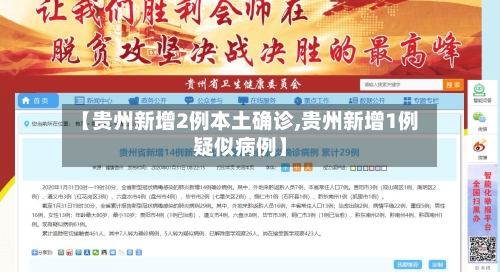 【贵州新增2例本土确诊,贵州新增1例疑似病例】-第3张图片