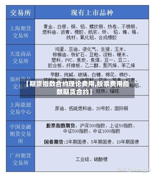 【期货指数合约理论费用,股票费用指数期货合约】-第3张图片