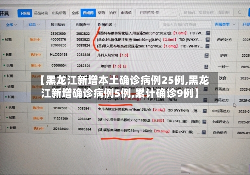 【黑龙江新增本土确诊病例25例,黑龙江新增确诊病例5例,累计确诊9例】