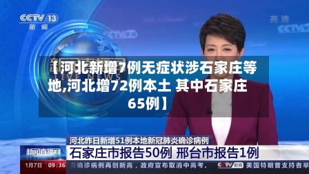 【河北新增7例无症状涉石家庄等地,河北增72例本土 其中石家庄65例】