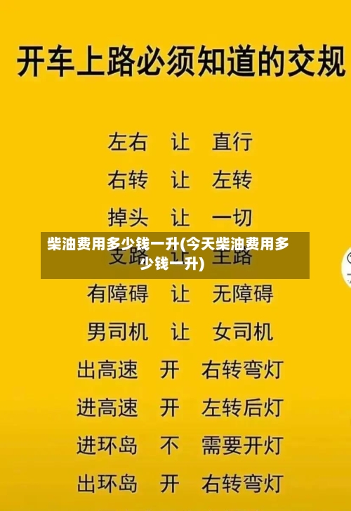 柴油费用多少钱一升(今天柴油费用多少钱一升)