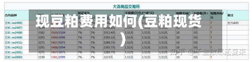 现豆粕费用如何(豆粕现货)