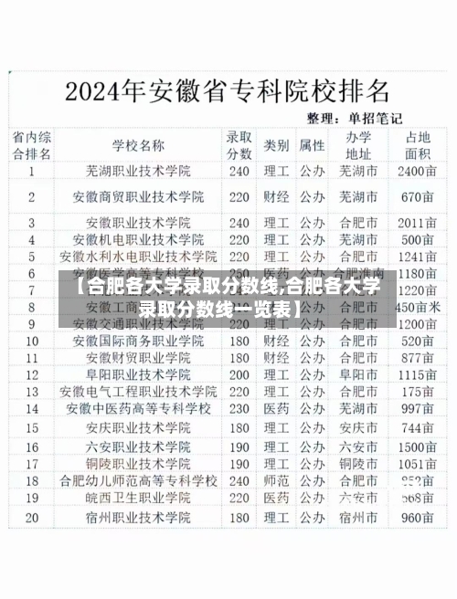 【合肥各大学录取分数线,合肥各大学录取分数线一览表】