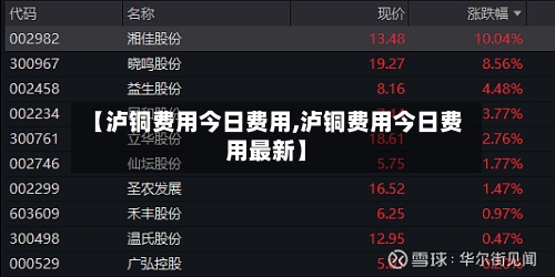 【泸铜费用今日费用,泸铜费用今日费用最新】-第2张图片