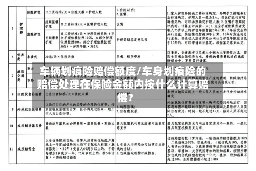车辆划痕险赔偿额度/车身划痕险的赔偿处理在保险金额内按什么计算赔偿?-第2张图片