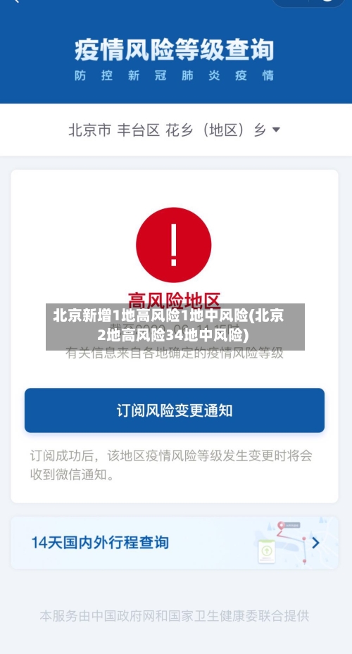 北京新增1地高风险1地中风险(北京2地高风险34地中风险)