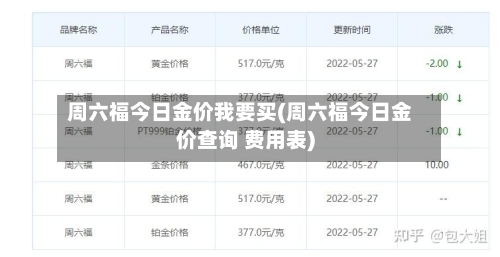 周六福今日金价我要买(周六福今日金价查询 费用表)-第2张图片