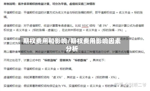 期权费用和影响/期权费用影响因素分析