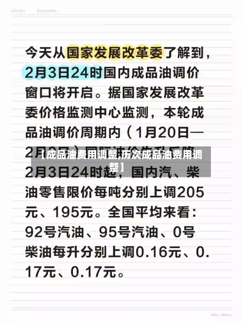 【成品油费用调整,历次成品油费用调整】