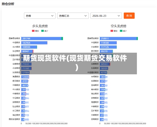 期货现货软件(现货期货交易软件)