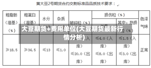 大豆期货+费用单位(大豆期货最新行情分析)