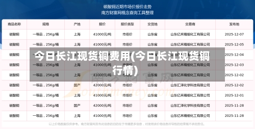 今日长江现货铜费用(今日长江现货铜行情)-第3张图片