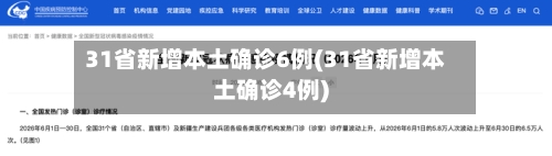 31省新增本土确诊6例(31省新增本土确诊4例)-第3张图片