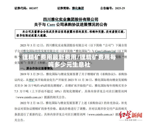 锂精矿费用最新费用/锂精矿费用每吨多少元生意社