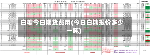 白糖今日期货费用(今日白糖报价多少一吨)-第3张图片