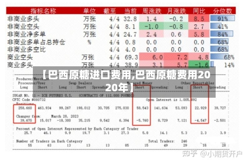 【巴西原糖进口费用,巴西原糖费用2020年】