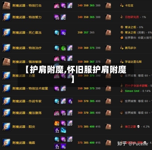 【护肩附魔,怀旧服护肩附魔】-第3张图片