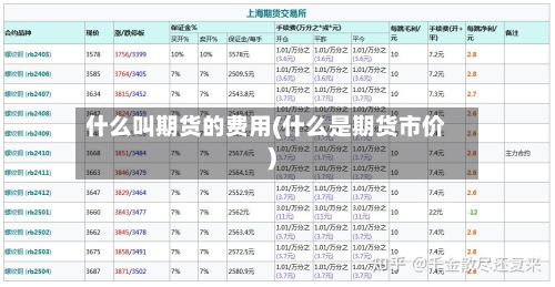 什么叫期货的费用(什么是期货市价)-第2张图片